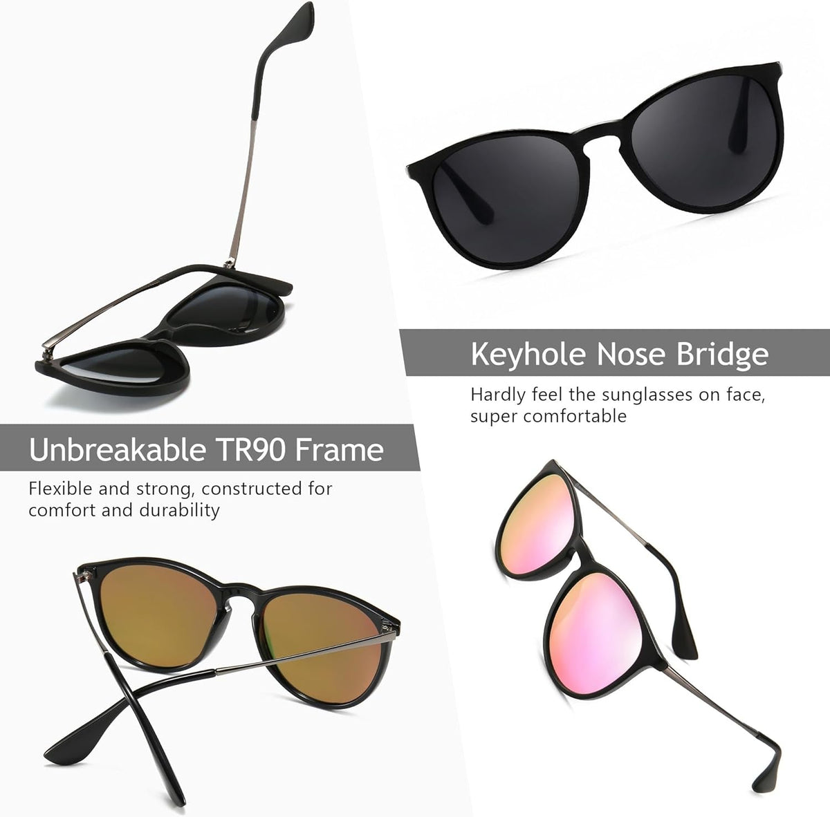 Vintage Round Sunglasses for Women Men Classic Retro Designer Style