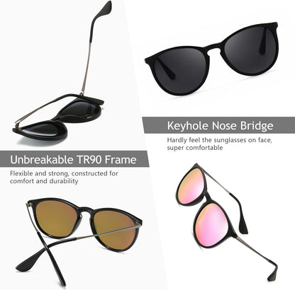Vintage Round Sunglasses for Women Men Classic Retro Designer Style