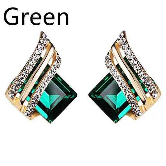 Fashion Temperament Women's Cubic Zirconia Earrings Large Red Zircon Stud Earring Engagement Wedding Earrings Birthday Party Anniversary Gift Jewelry