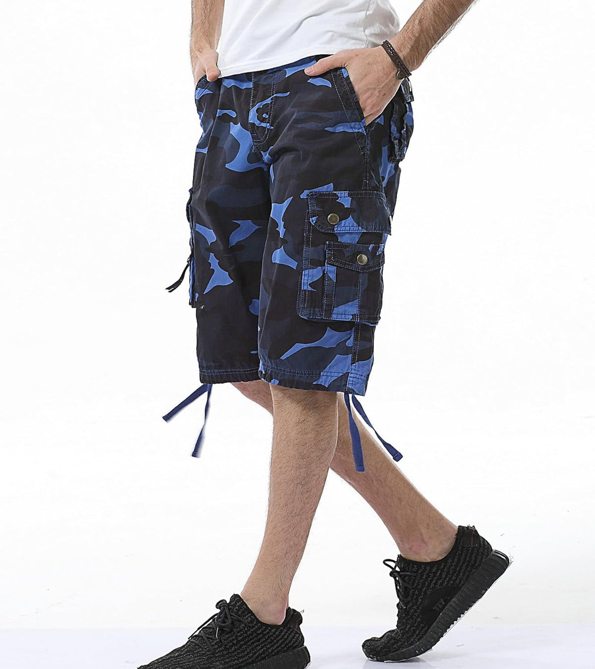 Mens Cargo Shorts Cotton Relaxed Fit Camouflage Camo Cargo Short