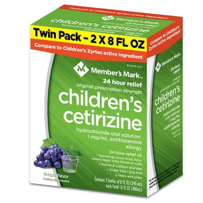 Member'S Mark Children'S Cetirizine Allergy Relief Oral Solution, Sugar-Free Grape Flavor