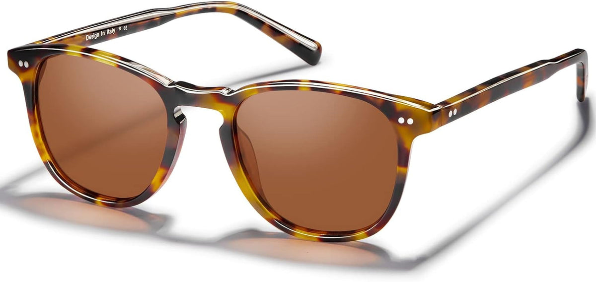 Retro Polarized Sunglasses for Women Small and Medium Face UV Protection, Handcrafted Acetate Frame Sunnies CA5285