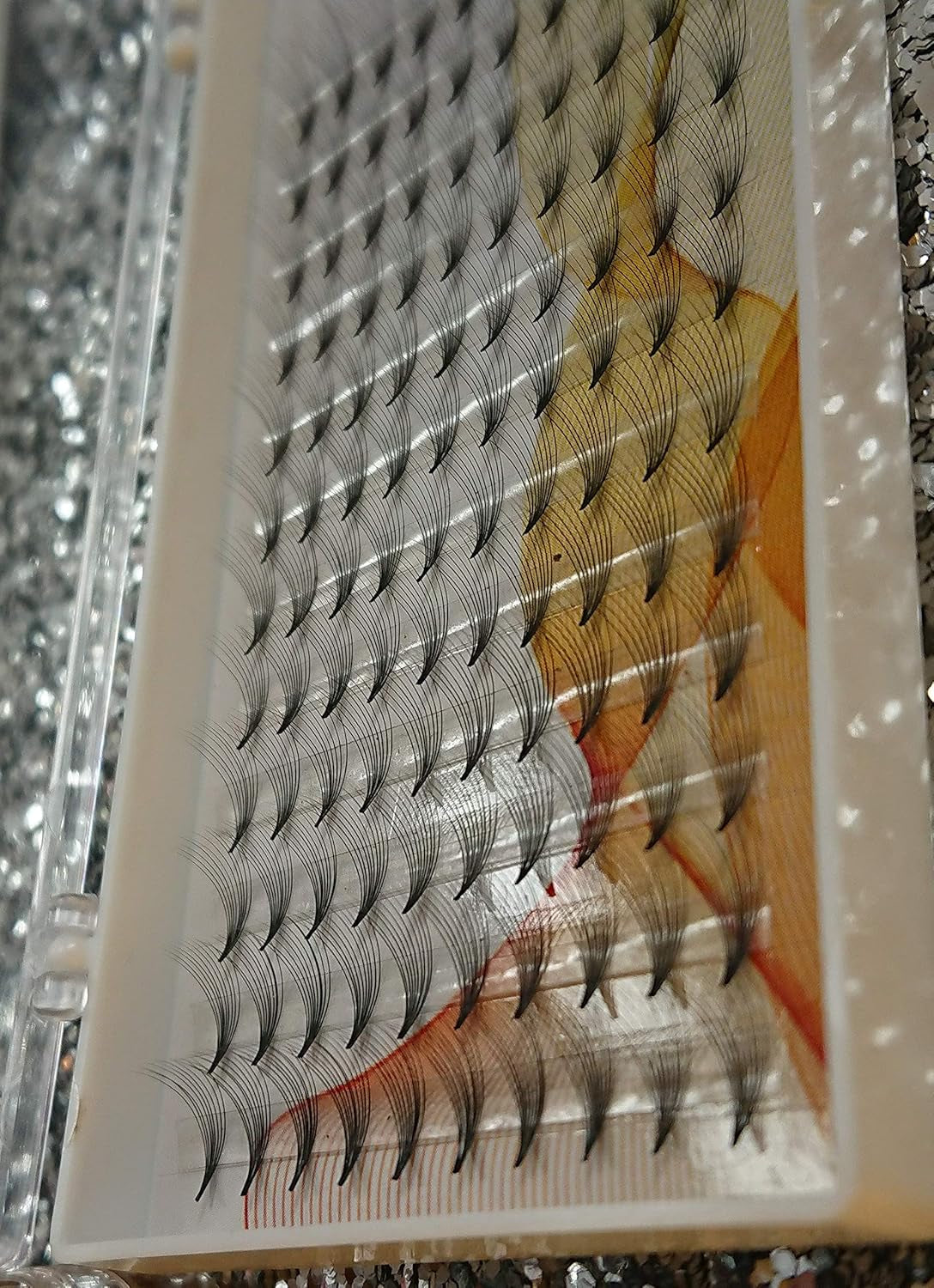 Set of 3 Trays - Eyelash Extensions - Russian Mega Volume Premade Fans 10D, 0.05 Thickness, D Curl, 9Mm, 10Mm and 11Mm