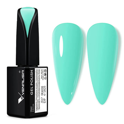 VENALISA 15ml Gel Nail Polish, Pure White Color Soak Off UV LED Nail Gel Polish Nail Art Starter Manicure Salon DIY at Home, 0.53 OZ