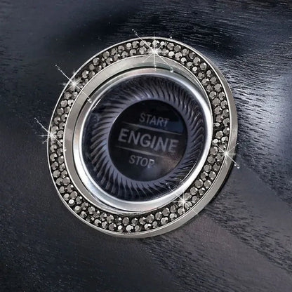 New Car One-Key Engine Start Stop Ignition Push Button Decorative Circle Ring Keyless Cover Trim Crystal Diamond Parts Decorate
