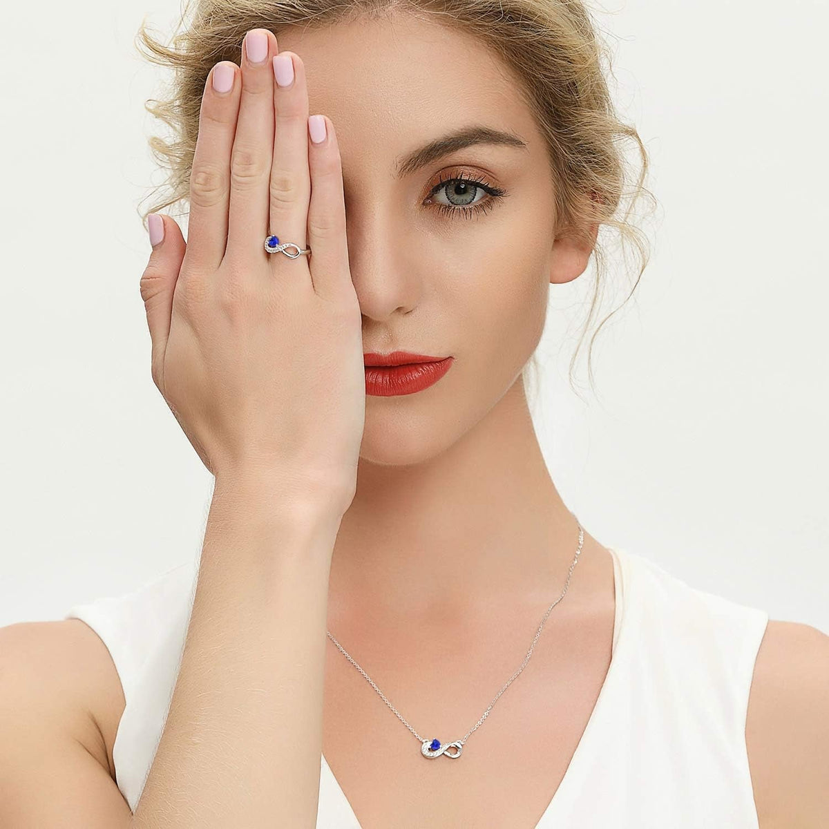 Infinity Heart Promise Rings for Her Sterling Silver Friendship Ring
