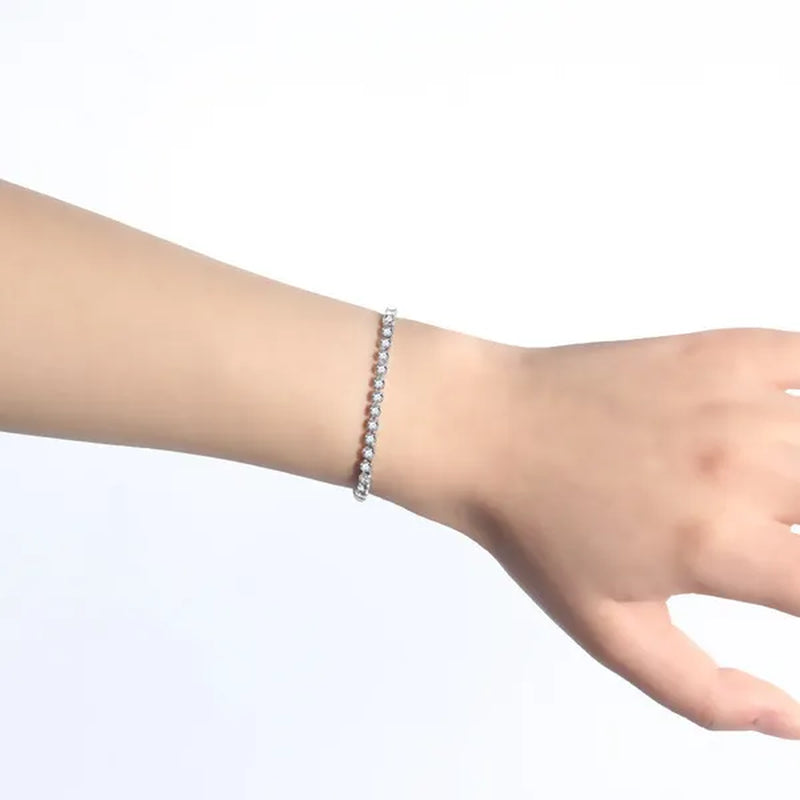 Stainless Steel Bracelets Fashion Gold Silver Color Trendy Women Bracelets Brief Grade Quality Zircon Tennis Chain Bracelets