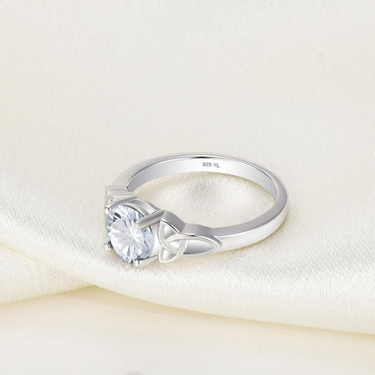 Celtic Knot Rings for Women 925 Sterling Silver Birthstones 18K White Gold Plated Statement Rings