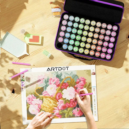ARTDOT Diamond Painting Storage Containers, 30/60 Slots Diamond Painting Accessories Shockproof Jars for Jewelry Beads Rings Charms Glitter Rhinestones
