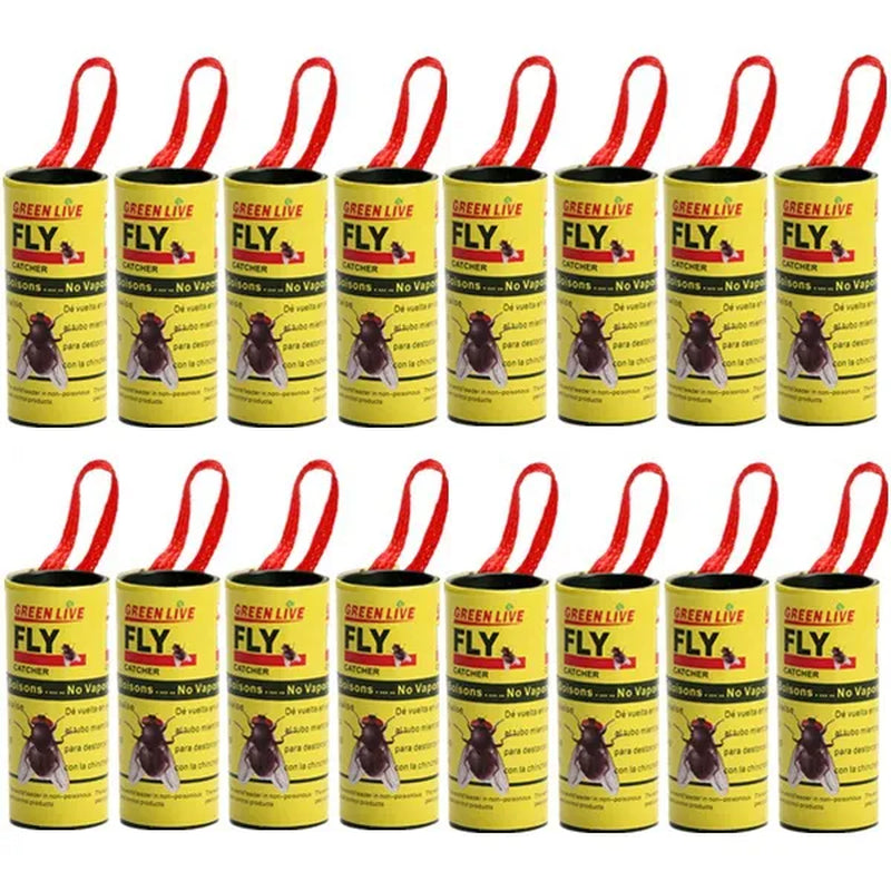 4/8/12/16/20 Rolls Sticky Fly Trap Glue Paper Insect Bug Catcher Strip Glue Paper Catcher Traps Fly Bug Household Flies Sticker