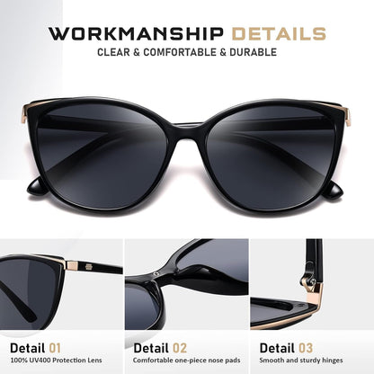 Trendy Cat Eye Sunglasses for Women Fashion Cateye UV400 Protection Glasses CL22017