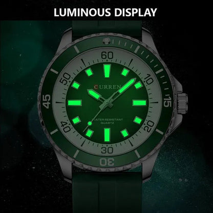 CURREN Watches For Men Luxury Silicone Strap Military Army Sports Watch Wristwatch Waterproof Luminous Male Clocks Relogio Masculino 8448
