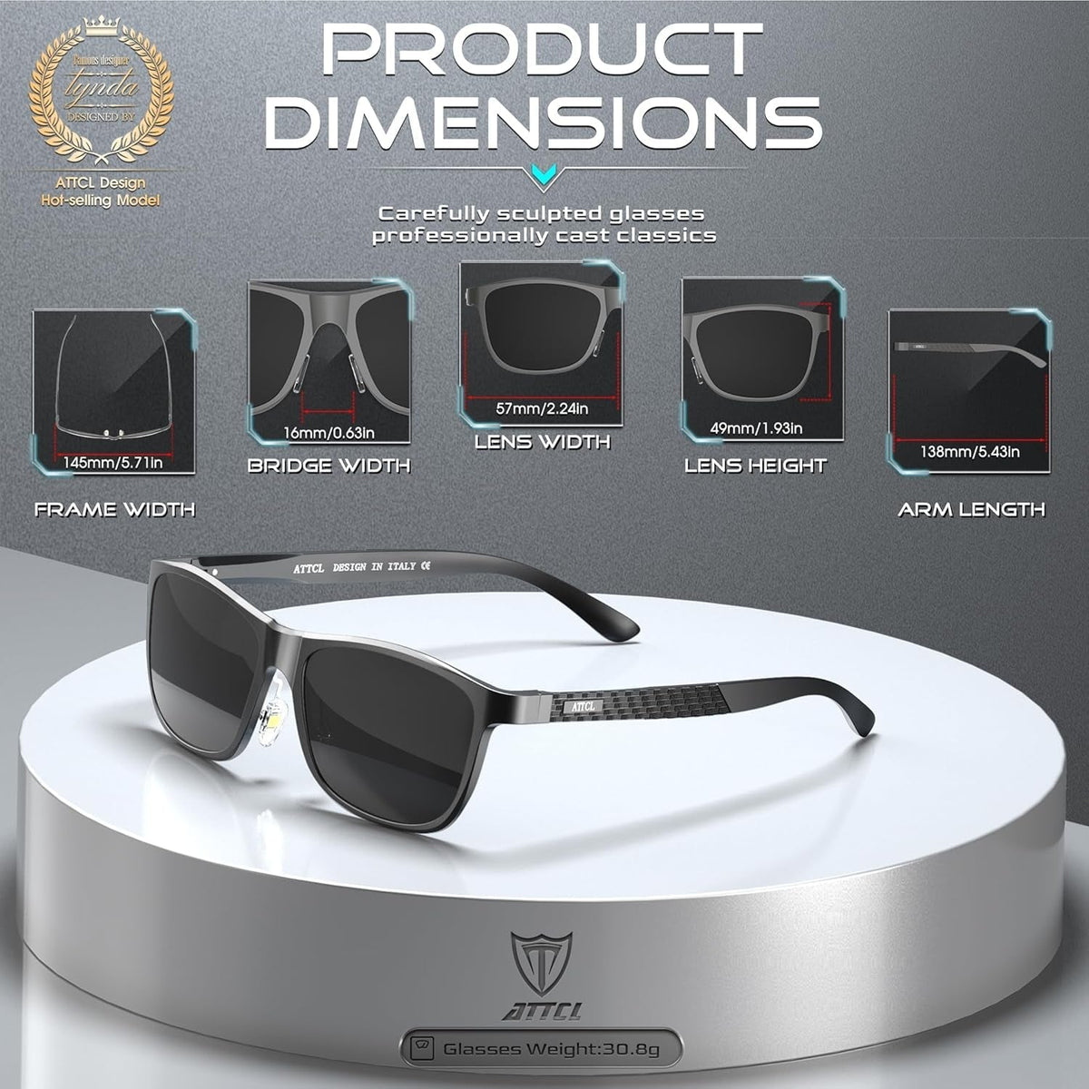Men'S Retro Metal Frame Driving Polarized Sunglasses for Men Sun Glasses