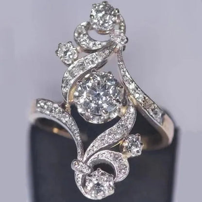 Classic Luxury Fashion Ring Romantic Princess Proposal Engagement Anniversary Gift Party Jewelry Elegant Bride Wedding Band