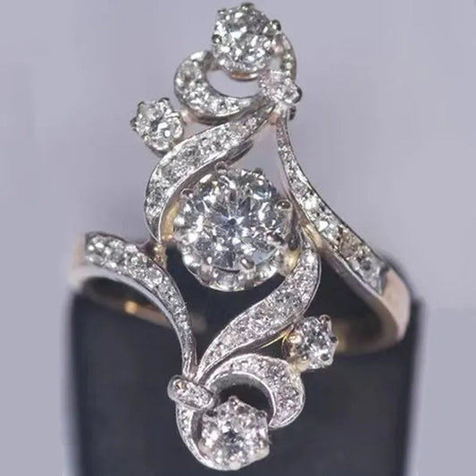 Classic Luxury Fashion Ring Romantic Princess Proposal Engagement Anniversary Gift Party Jewelry Elegant Bride Wedding Band
