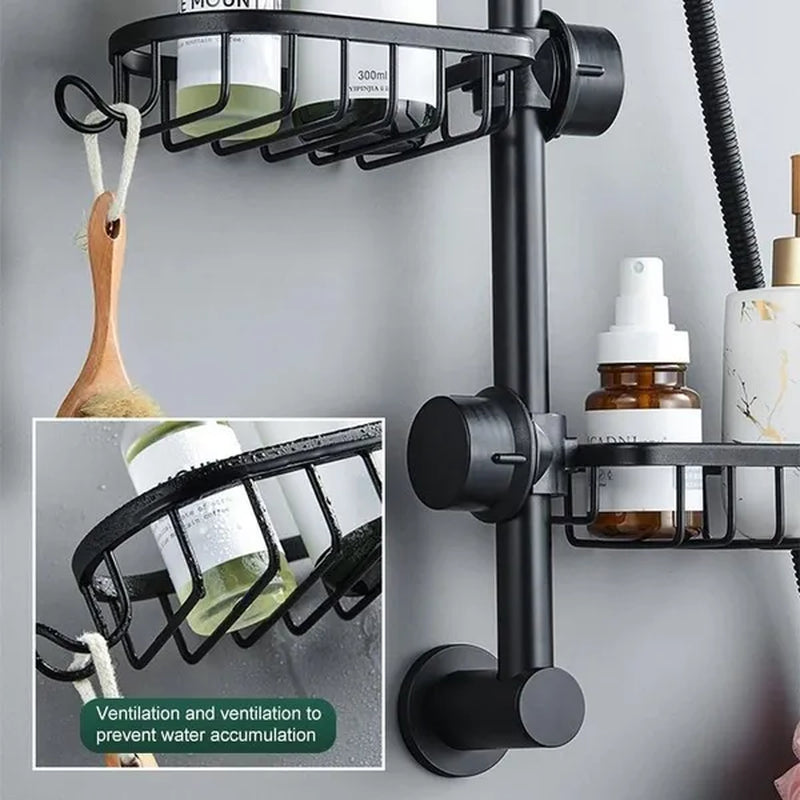 Adjustable Bathroom Faucet Storage Rack Drainage Shelf Kitchen Sponge Dish Cloth Finishing Rack Shower Shelves Bathroom Accessories