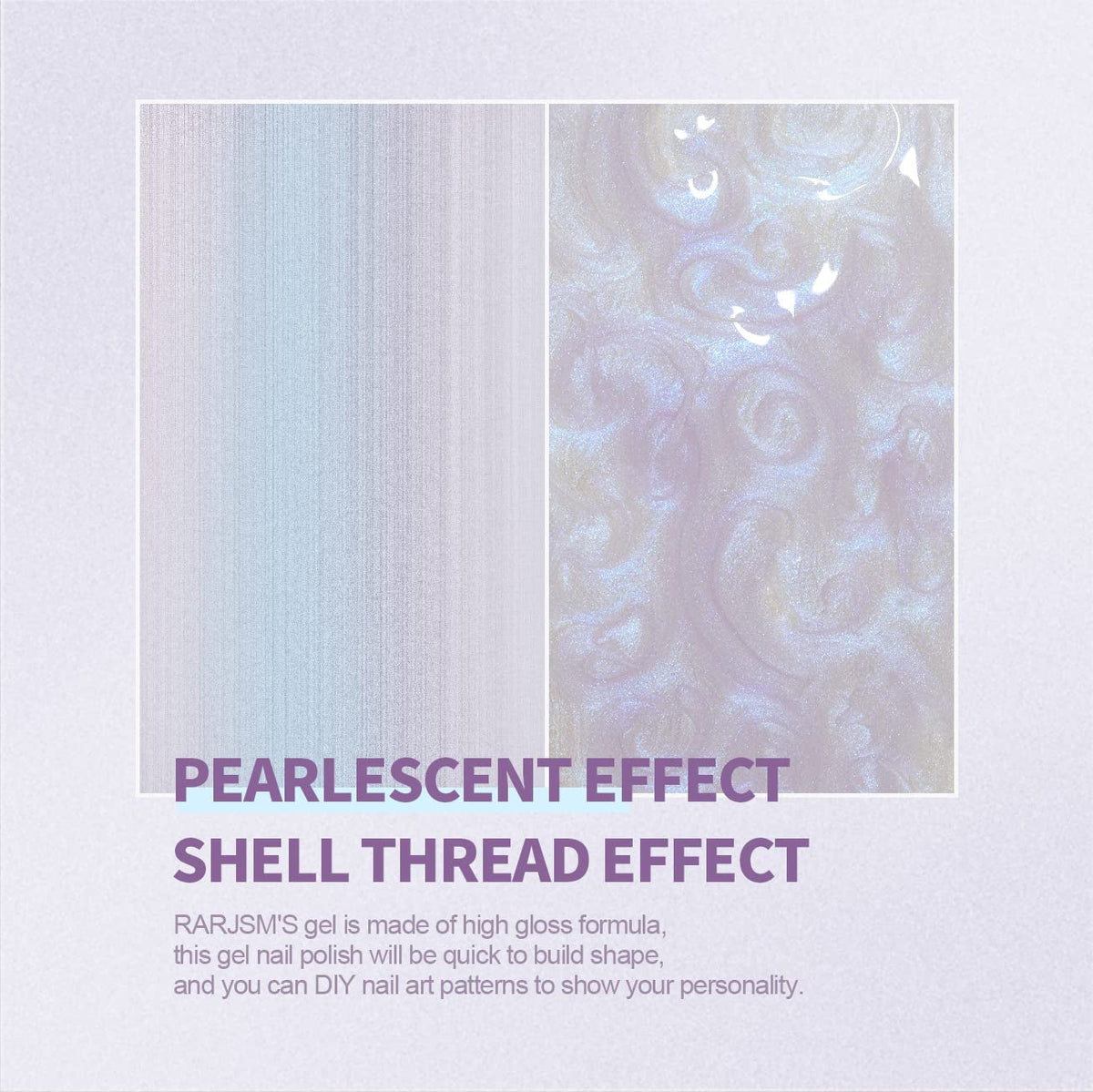 Pearl Gel Nail Polish, Glitter Drawing Gel Polish Shimmer Mermaid Nail Gel Soak Off UV Gel for Salon Home DIY Manicure Use