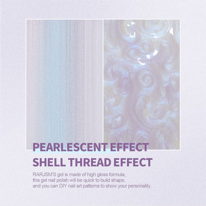 Pearl Gel Nail Polish, Glitter Drawing Gel Polish Shimmer Mermaid Nail Gel Soak Off UV Gel for Salon Home DIY Manicure Use