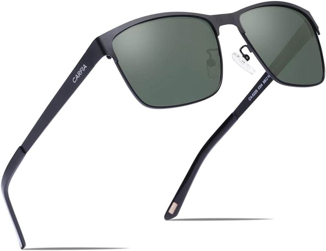 Metal Mens Sunglasses Polarized Protection for Driving Hiking Golf