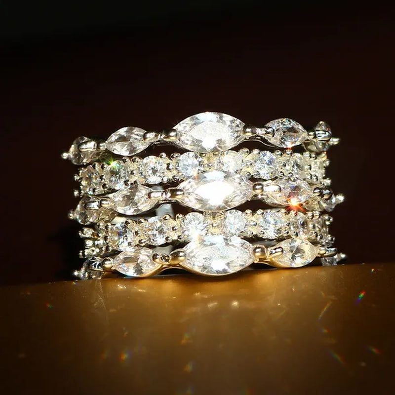 Luxury  Silver White Sapphire Ring Natural Stone Birthstone Gemstones Engagement Rings Wedding Anniversary Bride Women Square Ellipse Ring Size 6 7 8 9 10