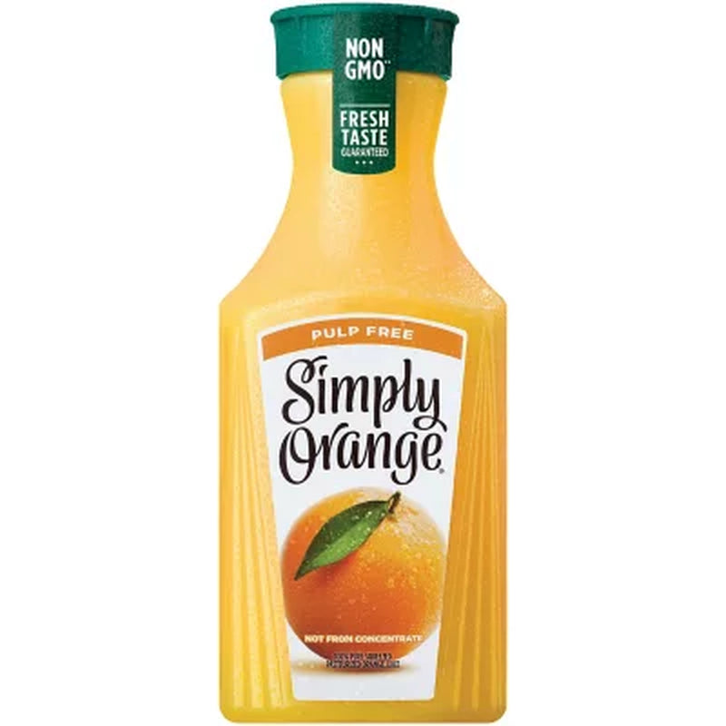 Simply Orange Pulp Free Orange Juice, 52 Fl Oz., 2 Pk.