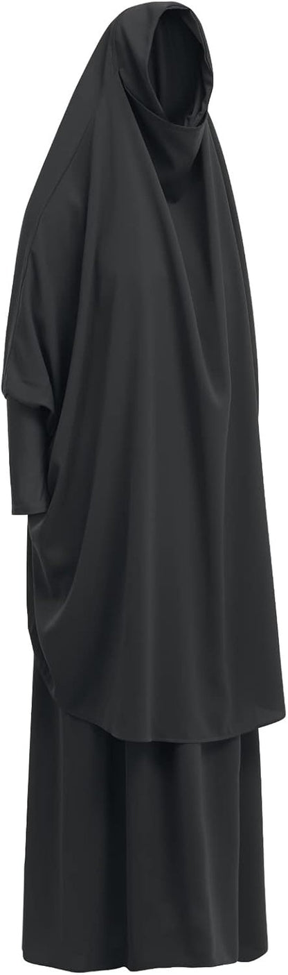 Prayer Clothes for Muslim Women Islamic Abaya Suit Maxi Skirt + Khimar Hijab 2Pcss Burka Jilbab Kaftan
