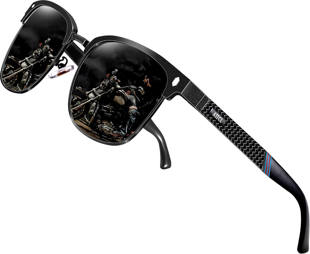 Men'S Driving Polarized Rimless Sunglasses Al-Mg Metal Frame Ultra Light