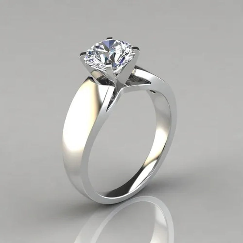 Fashion catwalk model ring new style silver-plated boutique ring diamond ring bride wedding ring princess engagement birthday gift jewelry (size 5-11)
