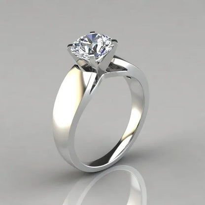 Fashion catwalk model ring new style silver-plated boutique ring diamond ring bride wedding ring princess engagement birthday gift jewelry (size 5-11)