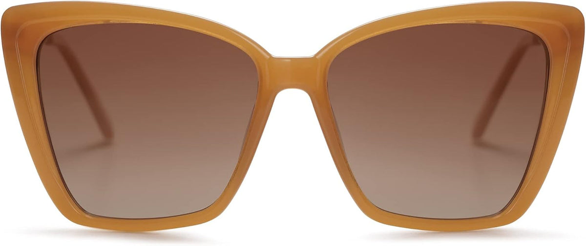 Trendy Polarized Sunglasses for Women Retro Womens Oversized Square Cat Eye Sun Glasses UV Protection SJ2206