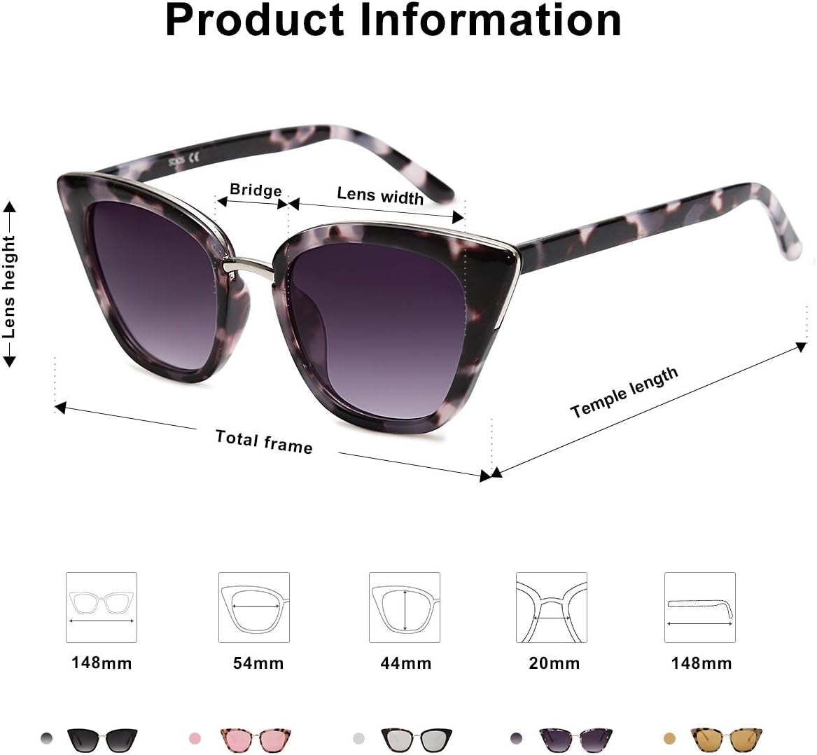 Cat Eye Designer Sunglasses Fashion UV400 Protection Glasses SJ2052