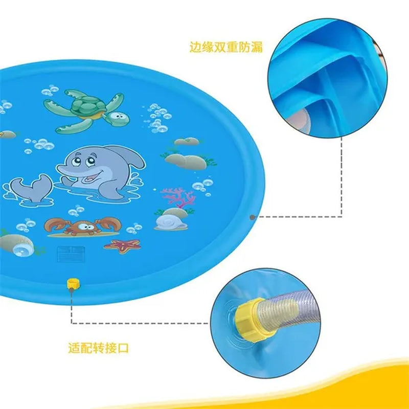 Kids Outdoor Summer Inflatable Water Splash Play Pool Playing Sprinkler Mat Yard Outdoor Fun Splash Water Toy Playground Toddler