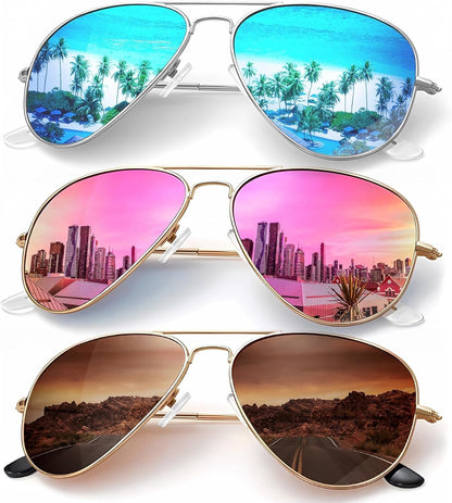 Classic Aviator Sunglasses for Men Women Driving Sun glasses Polarized Lens UV Blocking