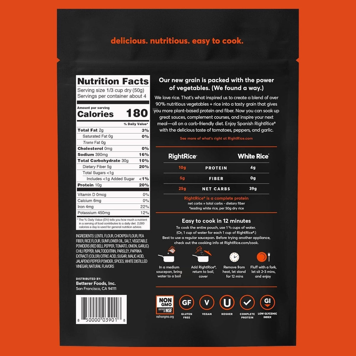 '- Spanish (7Oz. Pack of 1) - Made from Vegetables - High Protein, Vegan, Non GMO, Gluten Free
