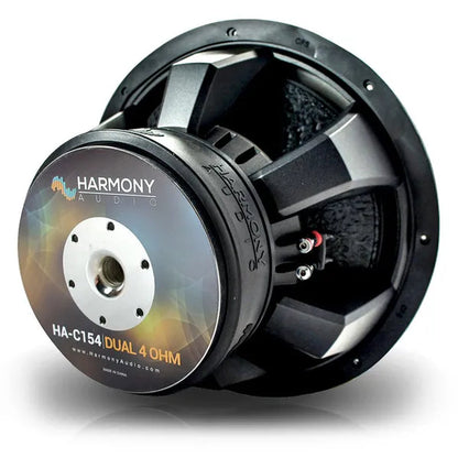 Harmony Audio HA-C154 Car Stereo Competition Carbon 15" Sub 2800W Dual 4 Ohm Subwoofer New