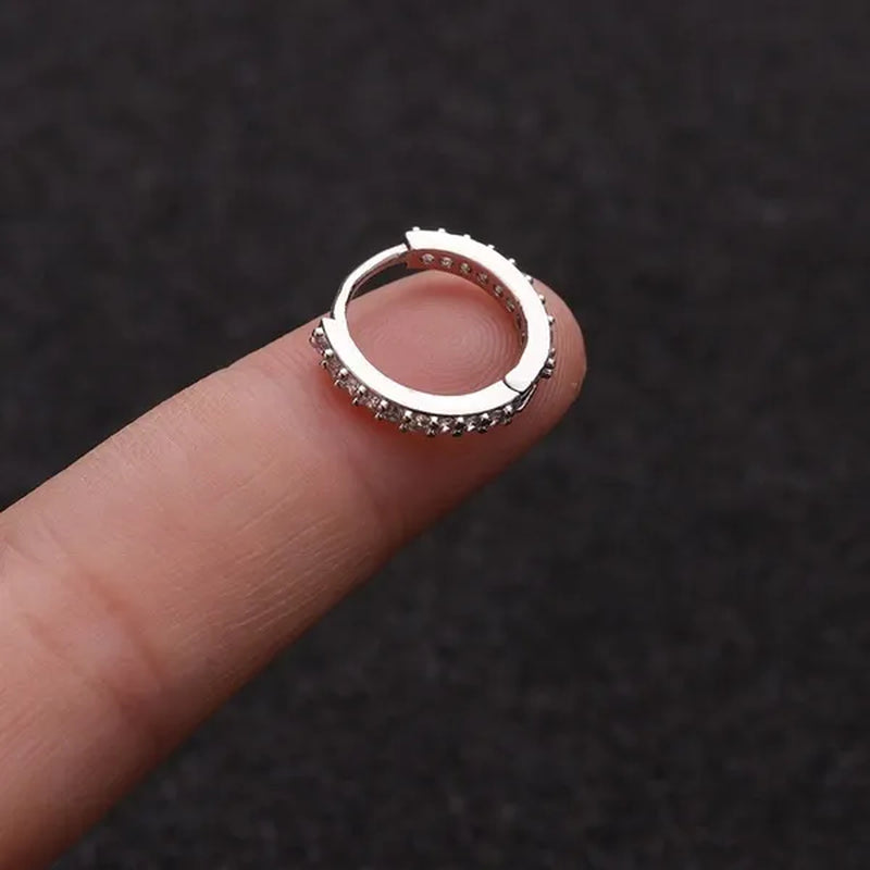 1Pc 6Mm to 10Mm Cz Cartilage Huggie Hoop Earring Small Hoops Helix Tragus Rook Daith Snug Piercing Jewelry