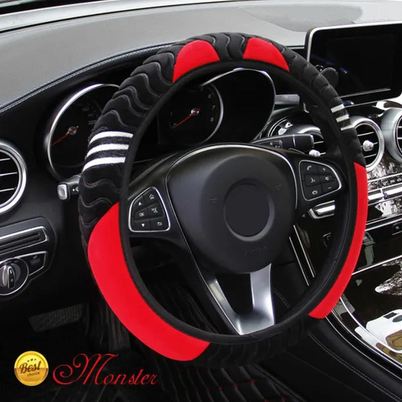 Cute Cartoon Ears Cat Steering Wheel Universal Car Shape Steering Wheel Grip Cover Car Decoration