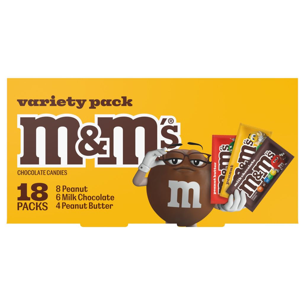 Milk Chocolate Candy, Variety Pack, Full Size, Pack of 18 Bulk Candy Chocolate