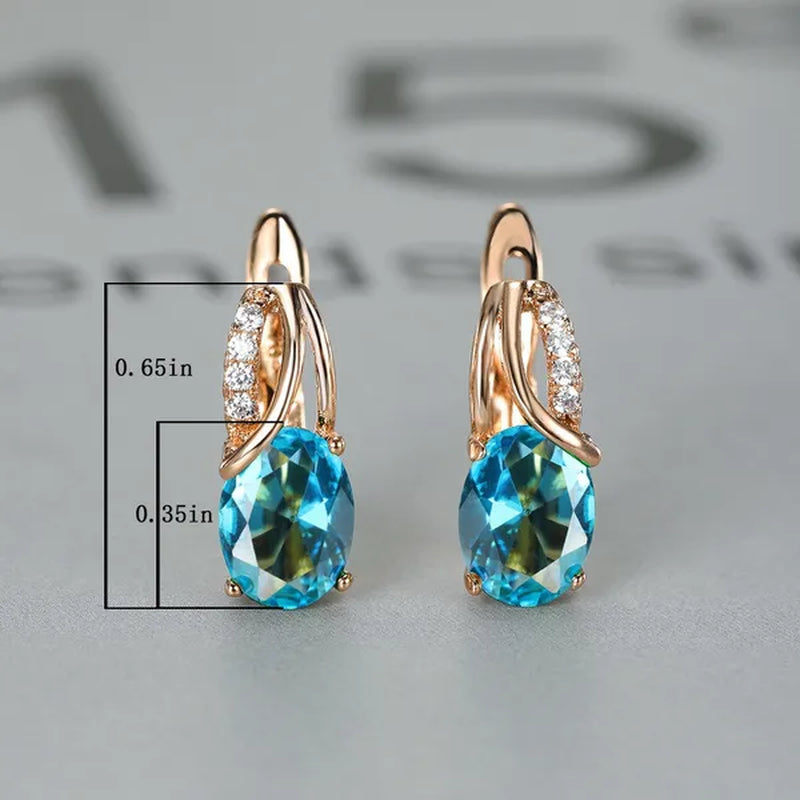 Stylish Oval Cut Aquamarine Emerald Sapphire Garnet Gemstone Hook Earrings 14K Gold Filled Multicolor Birthstone Diamond Bride Wedding Jewelry Gifts