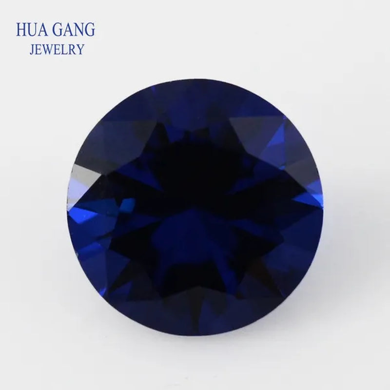 114# Deep Blue Spinel Stone  Color  High Quality Synthetic Round Brilliant Cut Gems Size 0.8-10mm For Jewelry