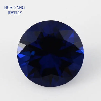 114# Deep Blue Spinel Stone  Color  High Quality Synthetic Round Brilliant Cut Gems Size 0.8-10mm For Jewelry