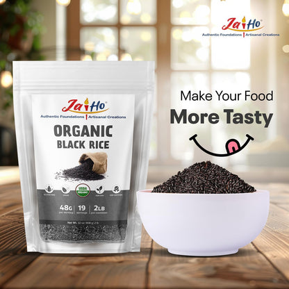 Certified USDA Organic Black Rice Whole Grain - 2 LB - Gluten Free, Vegan, Non-Gmo - Resealable Zip Lock Pouch - by