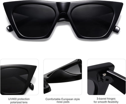 Trendy Oversized Square Cateye Polarized Sunglasses Womens Big Frame Shades SJ2115