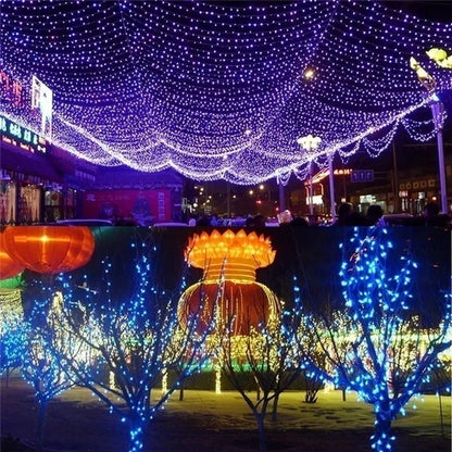 8 modes Solar String Lights 50/100/200 LED 8 Modes Solar Powered Xmas Outdoor Lights Waterproof Starry Christmas Fairy Lights for Indoor Gardens Homes Wedding