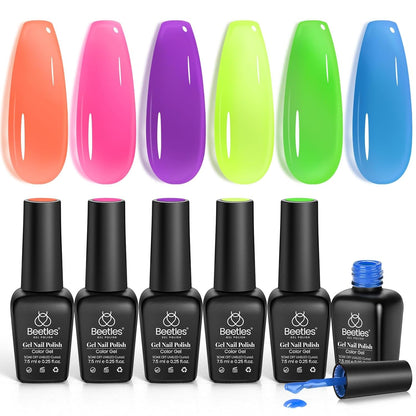 Nail Set 6 Colors Skin Tones Collection Nude Pink Gel Nail Polish Brown Neutral Soak off Uv Led Lamp Needed Manicure Diy Home