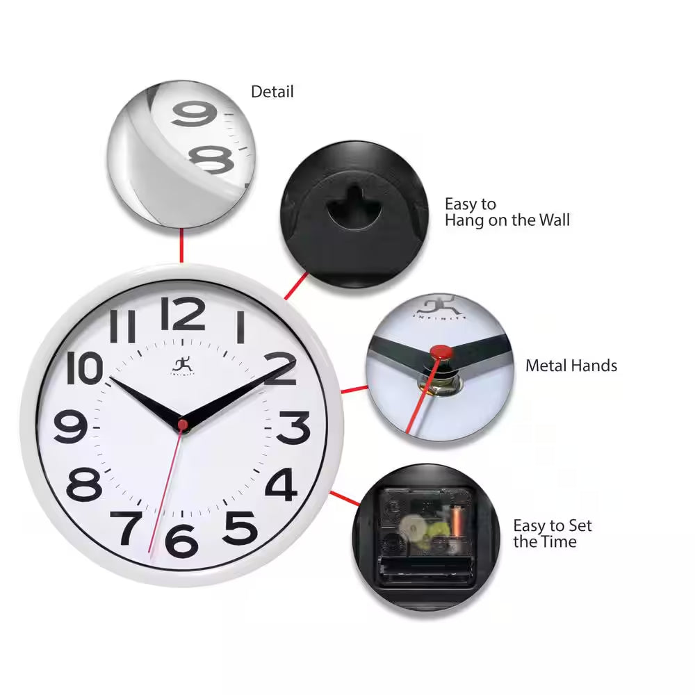 White Metro Wall Clock