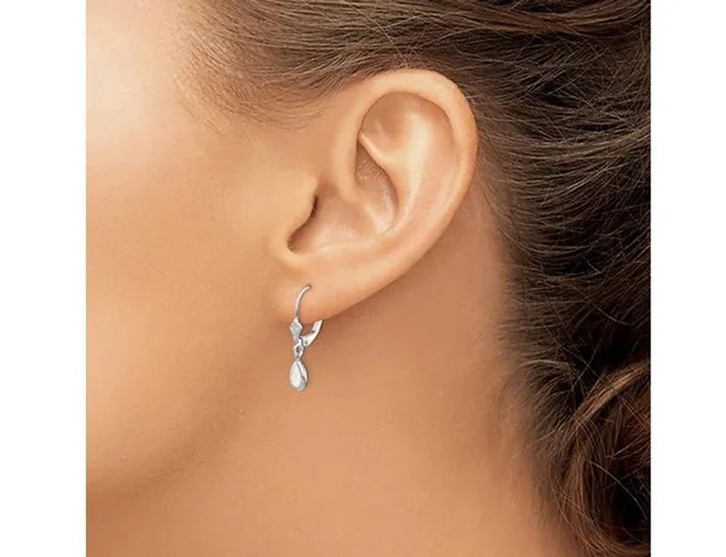 1/2 Carat (ctw) Opal Drop Earrings in 14K White Gold