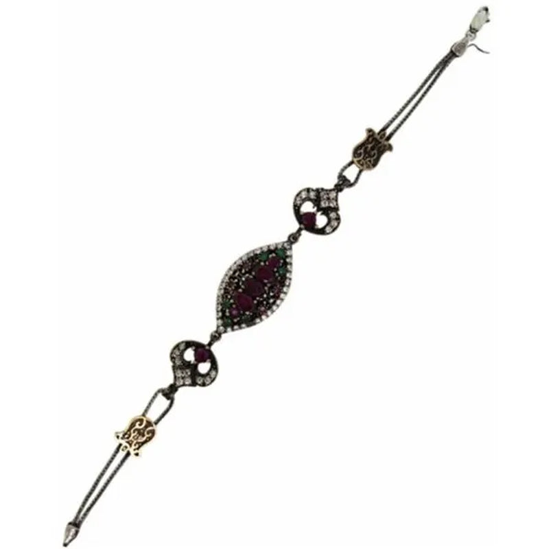 925 Sterling Silver Otantik Vintage CZ Bracelet -