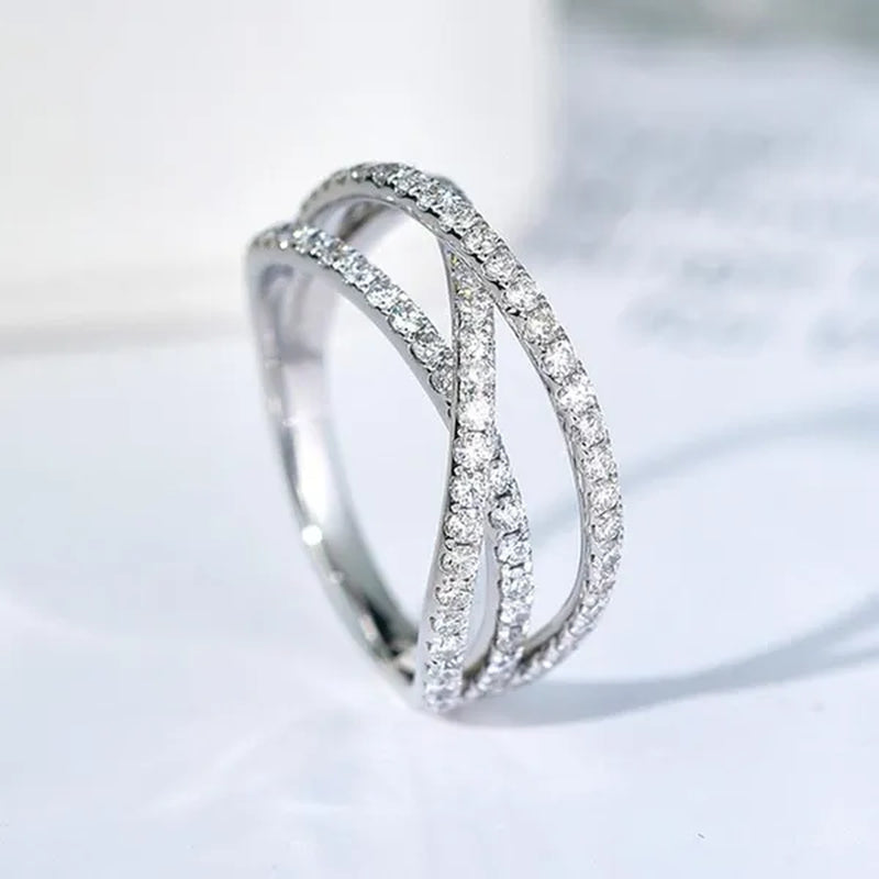 Exquisite Zircon Band Fashion 925 Silver Rings for Women Bride Proposal Engagement Party Accessories Female Wedding Promise Ring Anniversary Gift