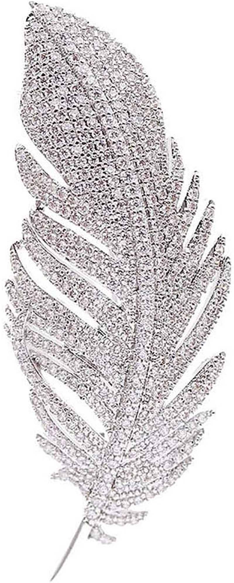 Rhinestone Feather Brooches Pin for Women Men Fashion Crystal Delicate Leaf Brooch Lapel Pins Elegant Dress Accessories Jewelry Boutonniere Corsage for Hat Bag Suit Tie Wedding Birthday
